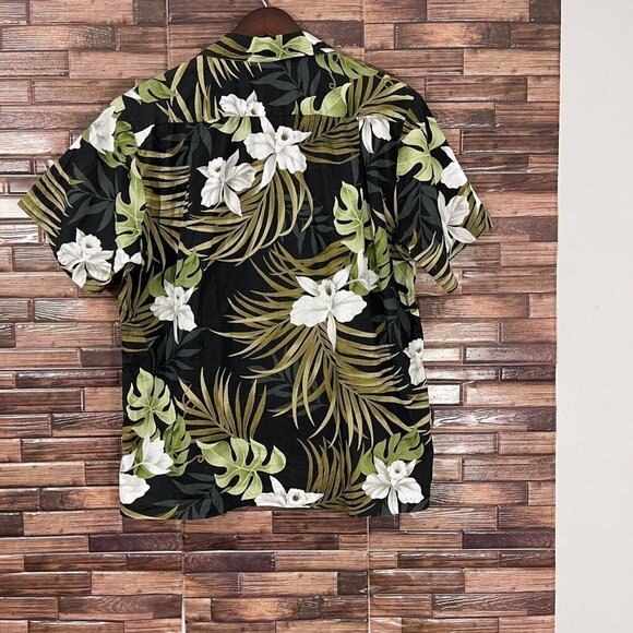 VINTAGE RJC LTD HAWAIIAN FLORAL PALM LEAFS  BUTTON UP SHIRT MENS Size M - Picture 3 of 4